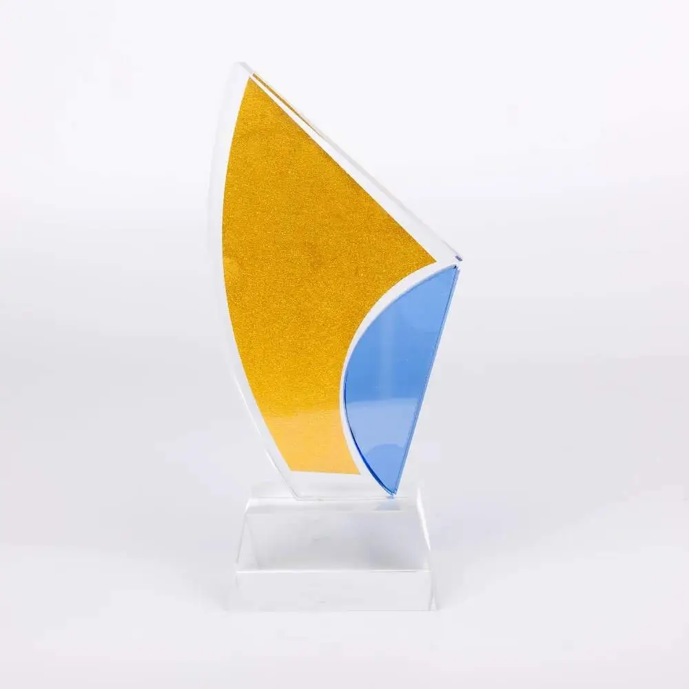 Blue Edge Curved Trophy
